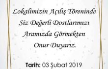 TSTD Lokalimizi açılış davet ediyoruz
